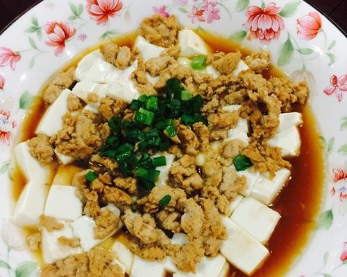 美味健康，肉末鸡蛋蒸豆腐的做法（家常菜谱）